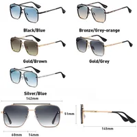 Nouvelles lunettes De Soleil dégradées pour hommes mode métal grand cadre lunettes De Soleil marque Design luxe Lunette De Soleil Homme 2