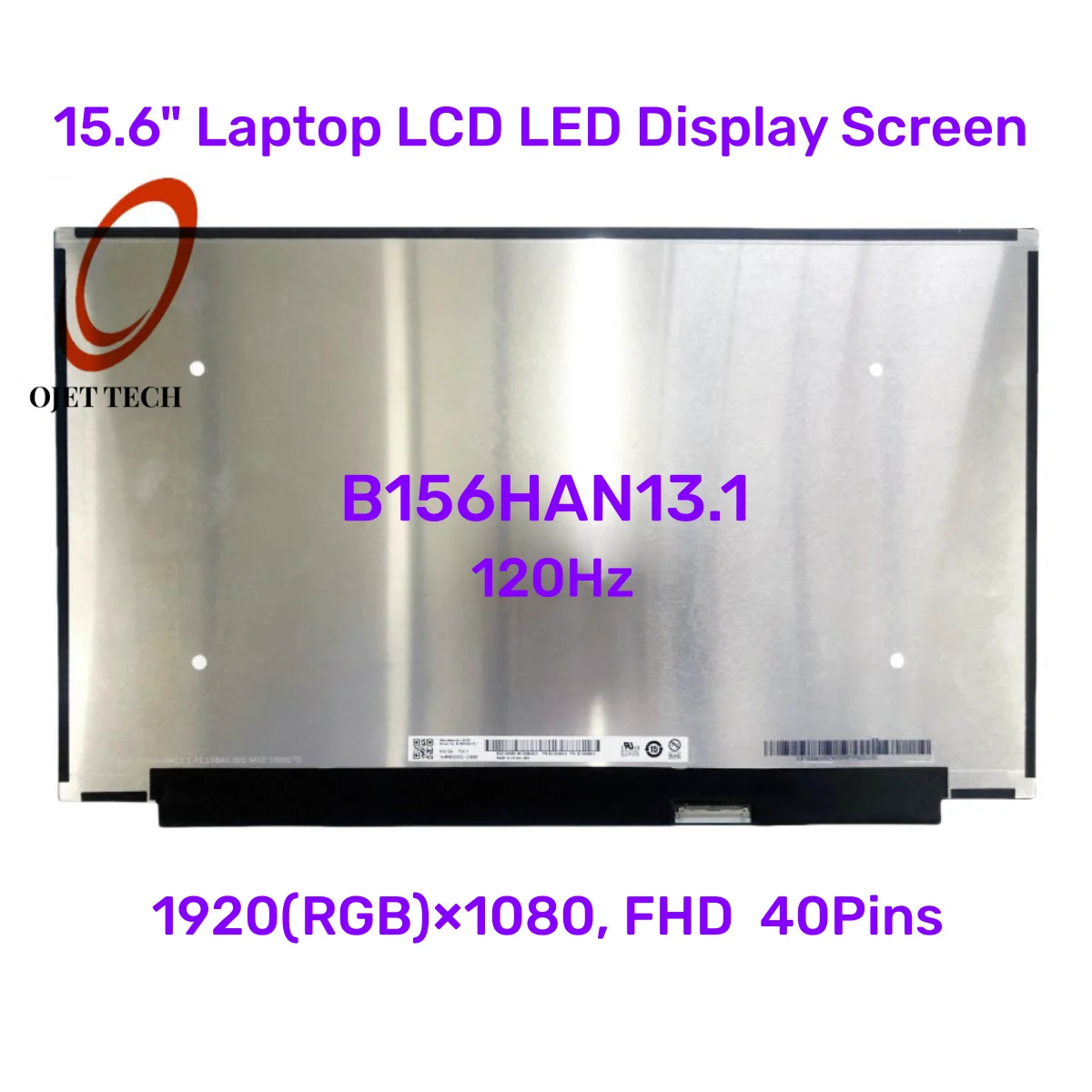 

15.6" Laptop Gaming LCD LED Display Screen IPS B156HAN13.1 B156HAN13.0 NV156FHM-NX1 N4U 120Hz Matrix FHD 1920*1080 eDP 40 pin