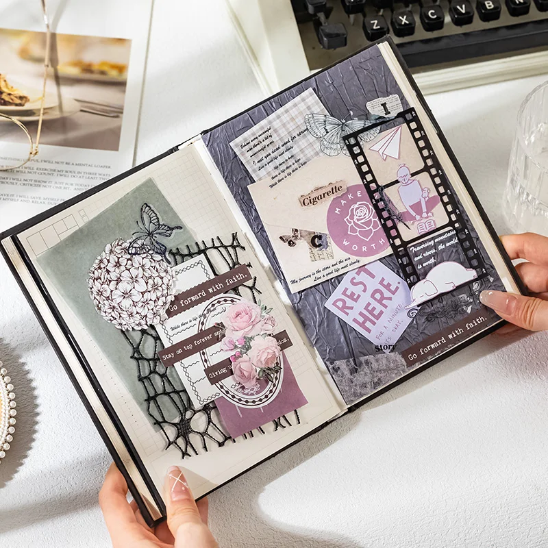 Mr. Paper 6 styles 16pcs/pack Literary hollow material paper handbook DIY decorative backing paper simplicity scrapbook paper craft paper scrapbook materials handmade craft paper handmade paper scrapbooking material scrapbooking paper