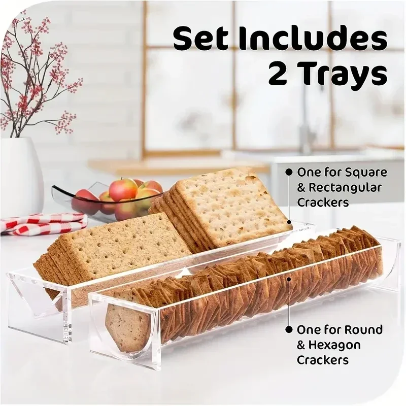 Simple European acrylic rectangular tray display rack for dessert, biscuit storage, fruit and food in restaurants 1PC