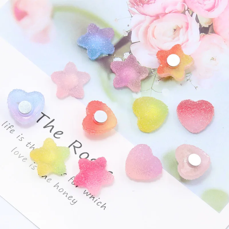 Fridge Magnet 10pcs Heart Star Shape Mix Colors Message Board Magnetic Refrigerator Sticker Home Kitchen Decoration