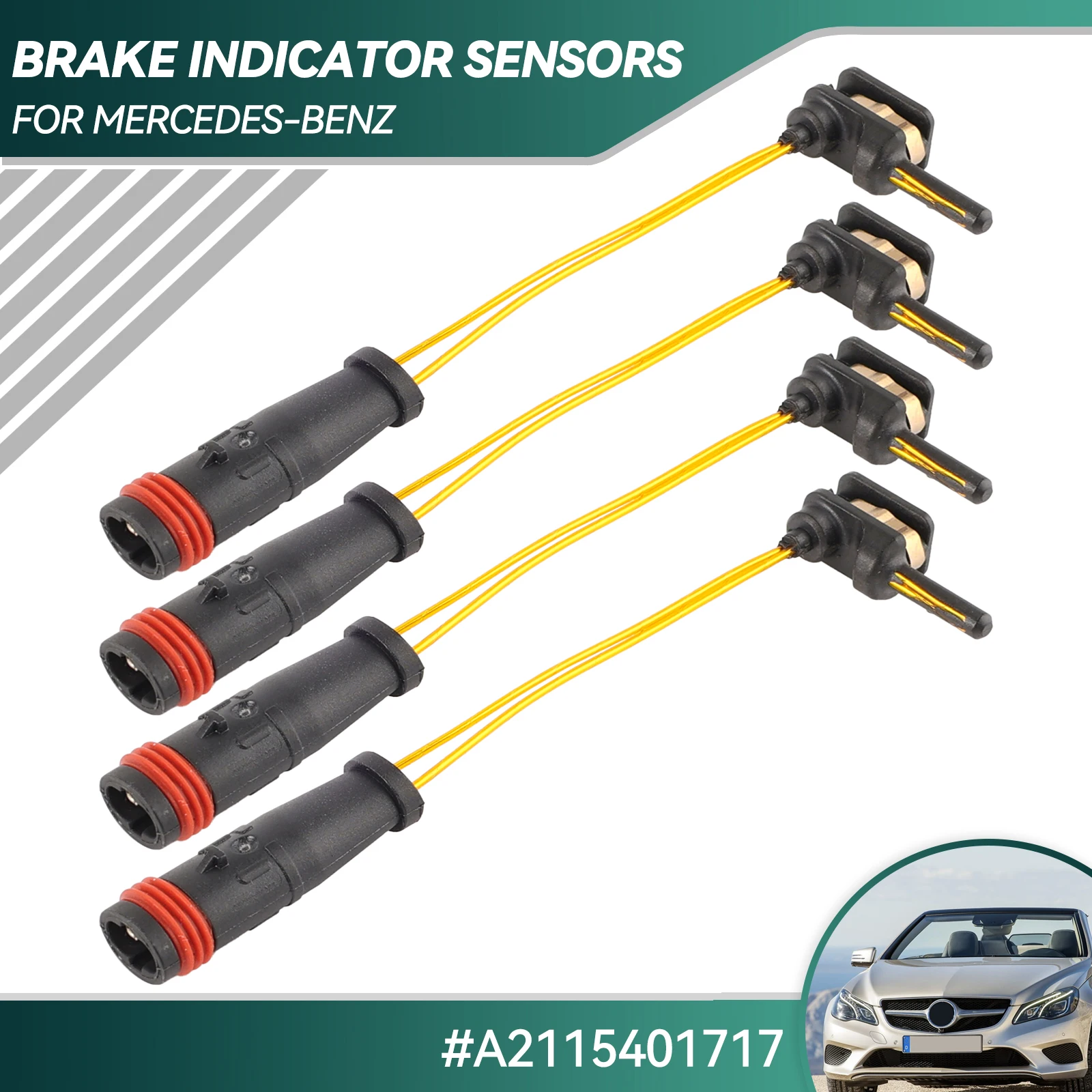 Brake Pad Sensor 2/4 PCS A2115401717 Front/Rear For Mercedes Benz W203 W220 W211 W221 W204 W212 R230 CL600 SL500 C350 E320 GL350