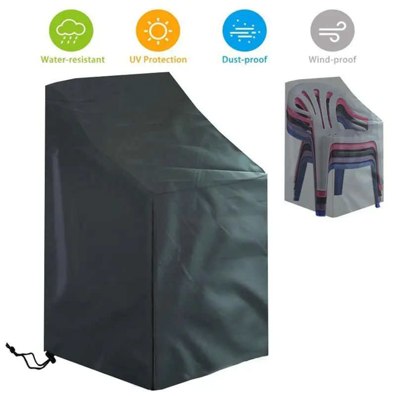 

Stacked Chair Dust Cover Outdoor Garden Patio Furniture Protector Cover Waterproof Dustproof Chair Cover Rain Cover Chair Sofa