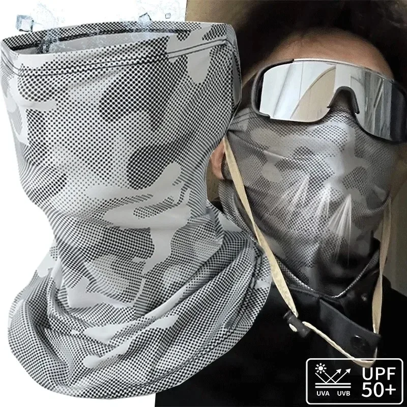 Summer Sunscreen Ice Silk Mask Neck UV Protection Face Cover Sunscreen Face With Outdoor Cycling Sun Protection Hats Caps