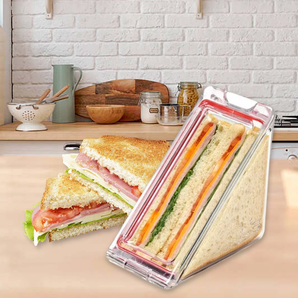 Triangle Sandwich Container Reusable Sandwich Wedge Boxes Leak-Proof Cake Cheesecake Container for Take Out