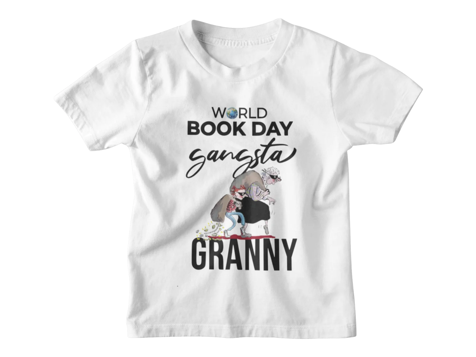 Kids Gangsta Granny 2023 World Book Day Divertente T-Shirt Costume.