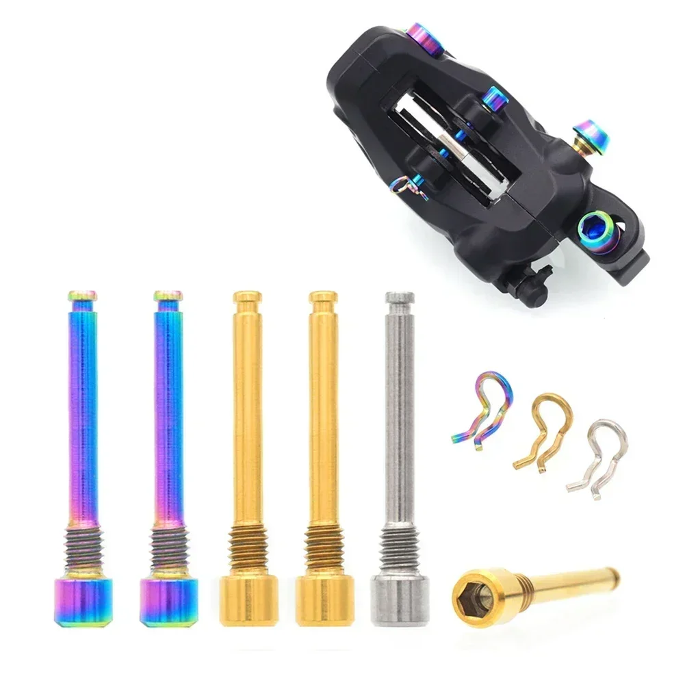Bicycle Disc Brake Pads Brake Pads Bicycle Disc Brake Bike Brake Pads Mountain Bike Disc Brake Bicycle Hydraulic Disc Brake Pad Bolts M4 Titanium Alloy Fixing Pin Inserts Caliper Screws Retainer Pin Cycling Bike Accessories