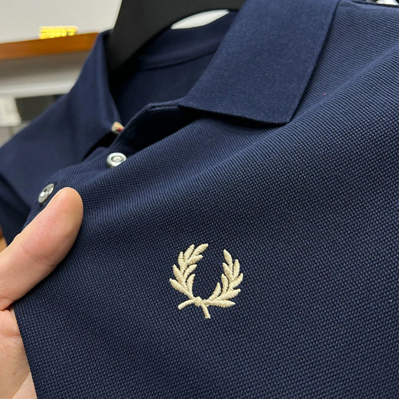 

Men's Casual Golf Polo with Summer Embroidery 2024 Luxury Clothing Men's Cotton Lapel Short Sleeve Polo 60% High Quality Brand