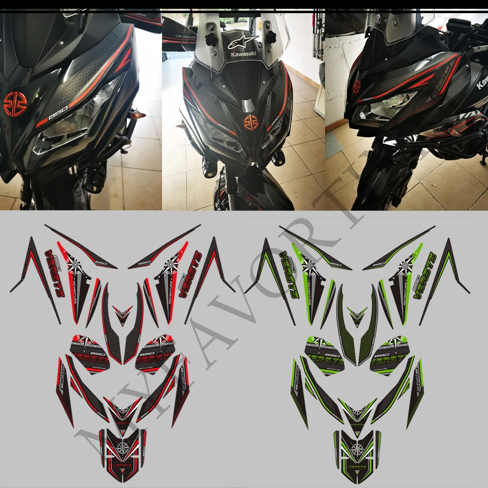 For Kawasaki Versys 650 LT Motorcycle Tank Pad Stickers Decals Protector Fairing Fender 2015 2016 2017 2018 2019 2020 2021