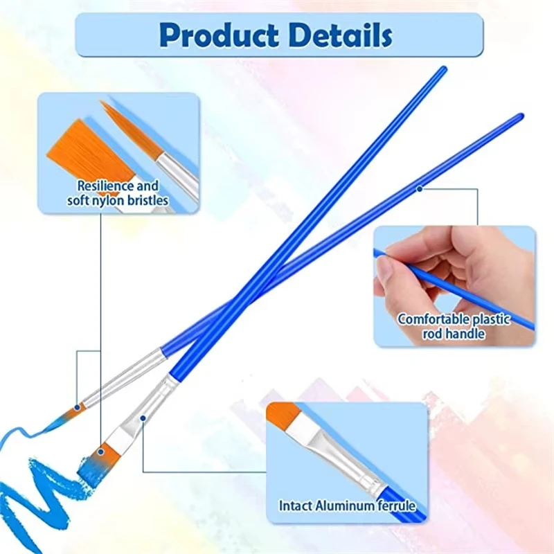 Paint Brushes Set 100pcs for Kids Acrylic with Flat Round Pointed Paint Brushes Craft Watercolor Oil Painting paint brushes