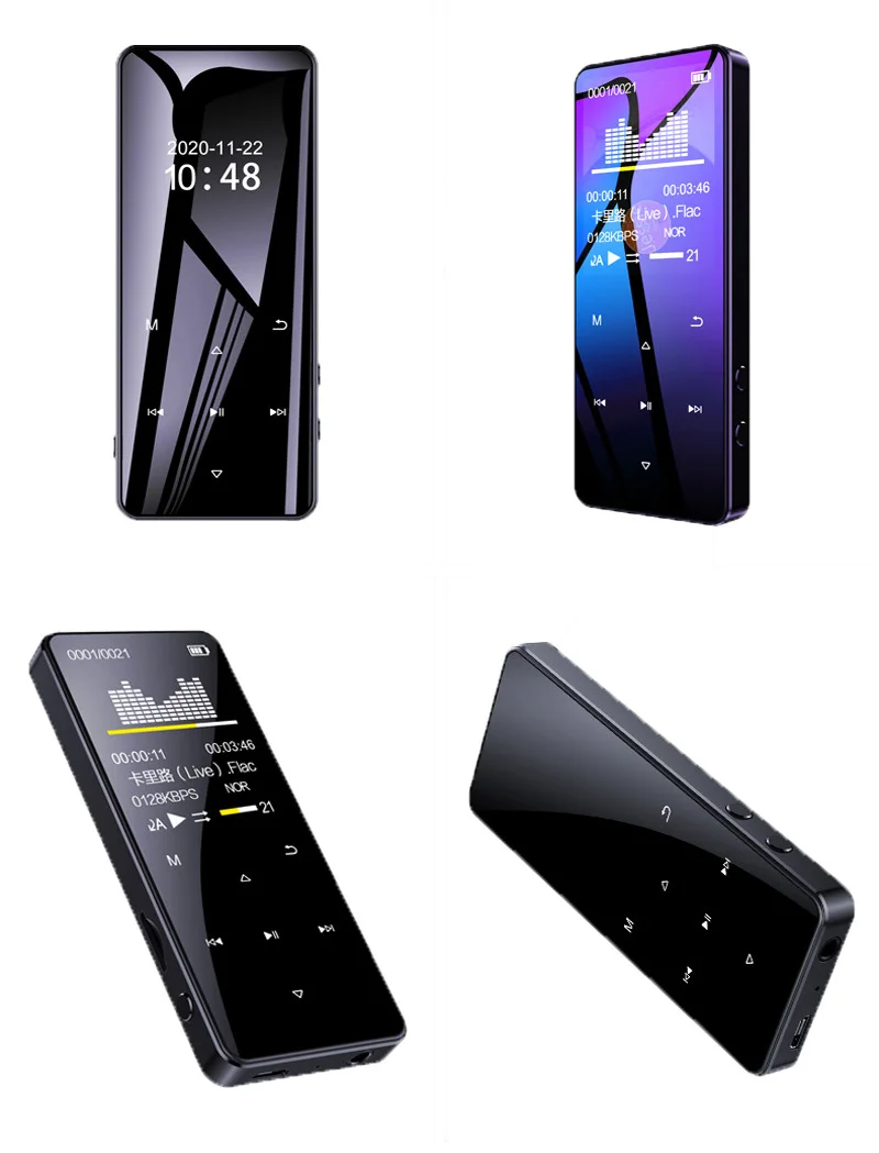 Youtube mp3 player Bluetooth hifi lossless mini music player 16G with fm radio speaker headphones sport MP3 metal walkman dap