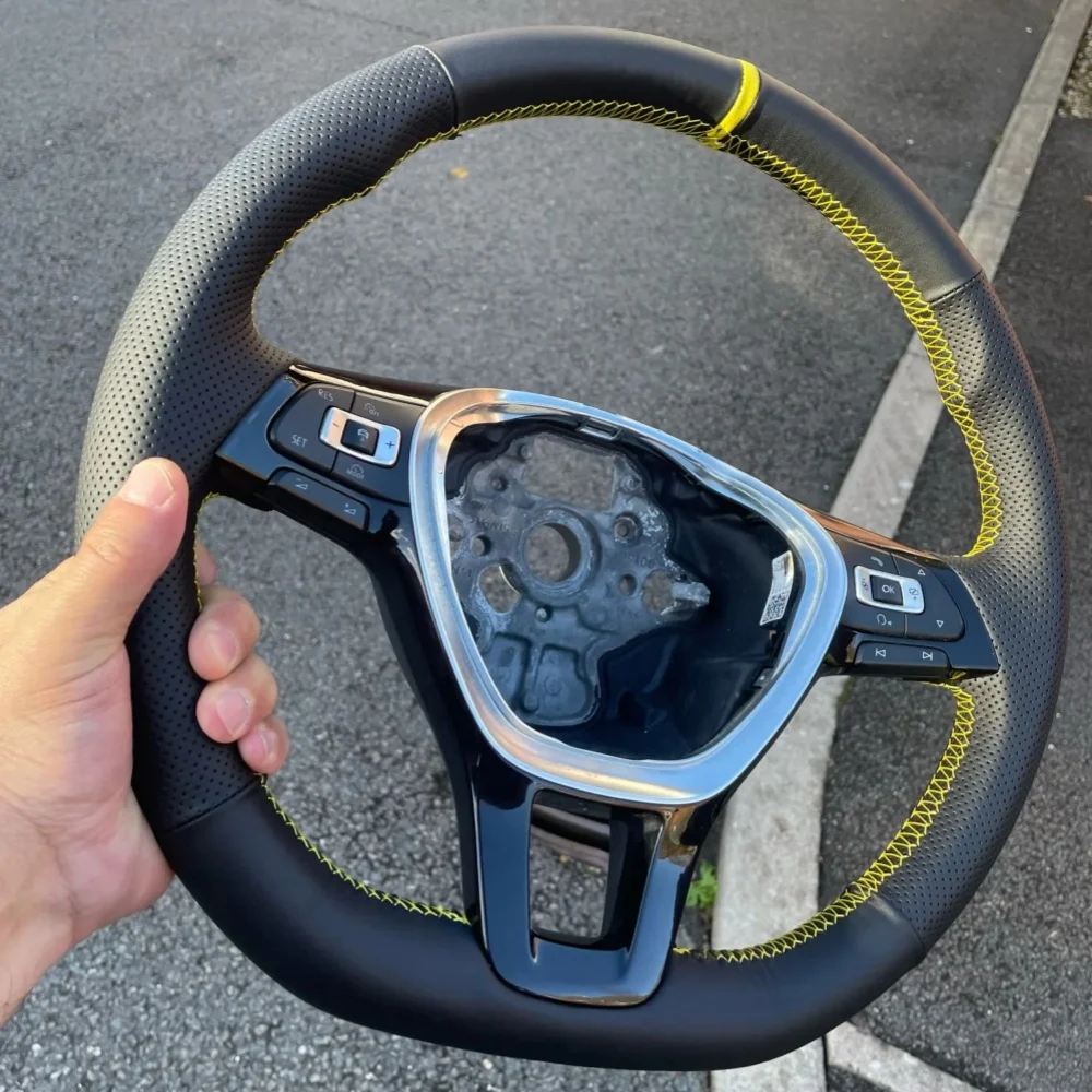 Anpassung Auto Lenkrad Abdeckung Mikrofaser Leder Für Volkswagen VW Golf7 Mk7 Neue Polo Passat B8 Tiguan Sharan Jetta