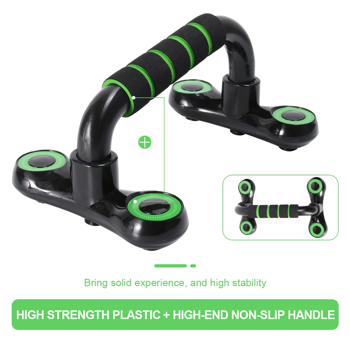 Push up Stand (green Black) Non Home Gym Fitness Equipment Bars for Chest Abdomen Arms/Back Muscle Training Portable