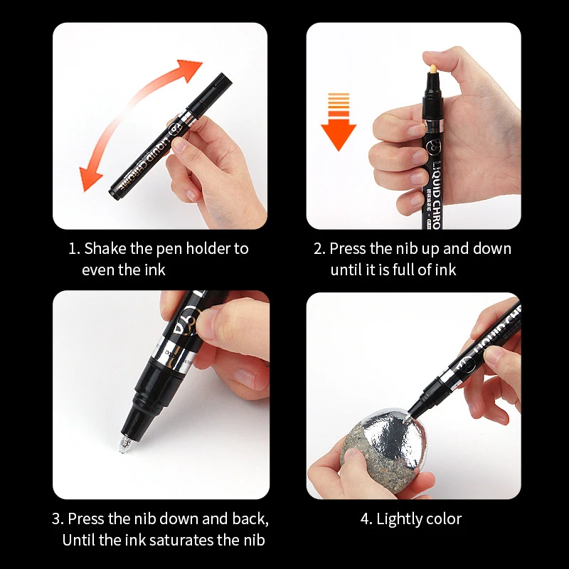 Metallic Silver Gold Nail Polish Pen Spring Summer Nail Drawing Brush For Design Graffiti Painting Pencil Lines Manicure Tools nail art tools nail polish nail art pen