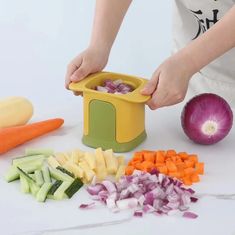 2-in-1 Vegetable Chopper Dicing Slitting Multi-function Vegetable Cutter  Household Hand Pressure Onion Dicer Chips Making Tool - Manual Slicers -  AliExpress