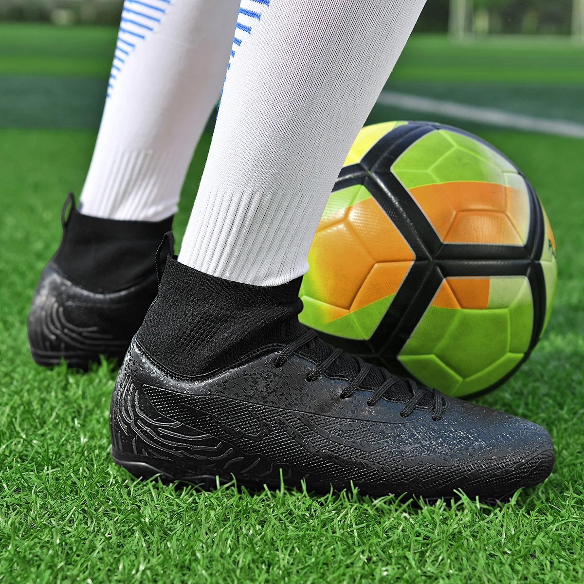 Unisex Leather Anti-Slip Football Boots for Training on Various Terrains