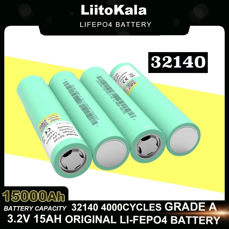 

3.2V LiFePO4 32140 15Ah Battery pack DIY 4s 8s 12v 24V Inverter Electric Vehicle Travel Camping batteries Grade A for LiitoKala