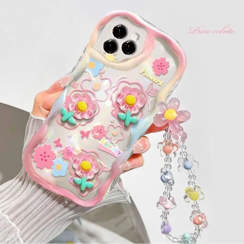 Floral Charm Hanging Phone Case
