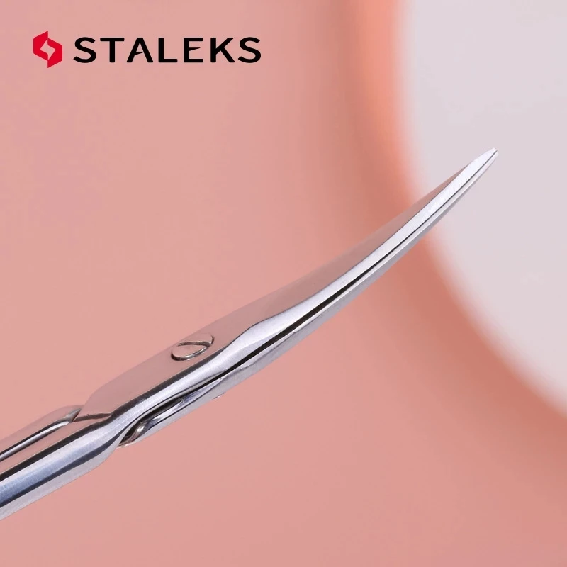 STALEKS Stainless Steel SC-11-1 Dead Skin Scissors Russian Manicure Pre-treatment Bending Eyebrow Scissors Care To Remove Barbs 3