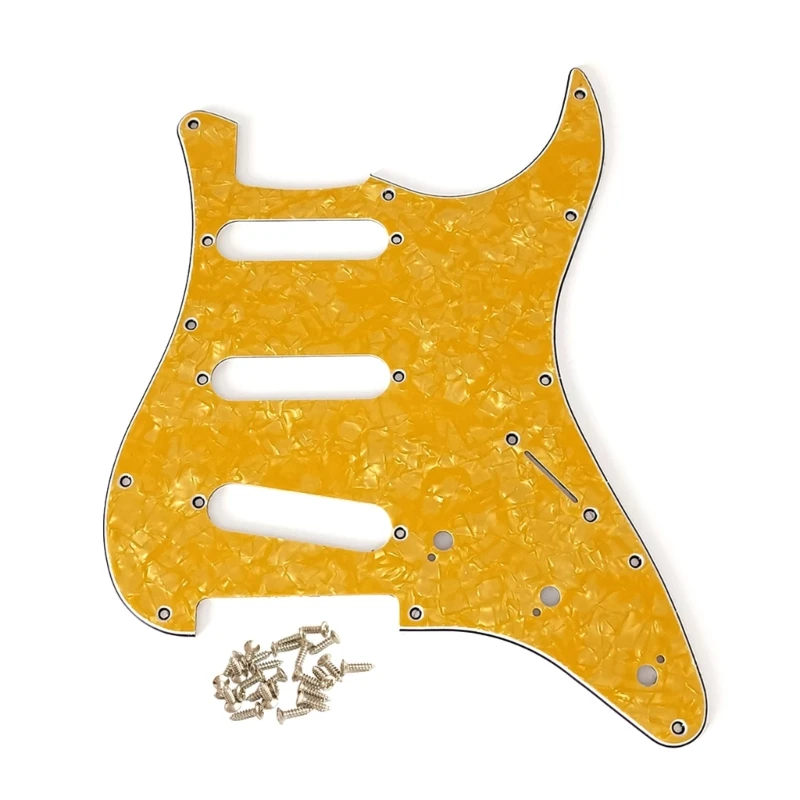 11 Holes 3 Ply Guitar Bass Pickguard Scratch Plate SSS Scratch Plate for Standard Strat Modern Style Guitar Replacements