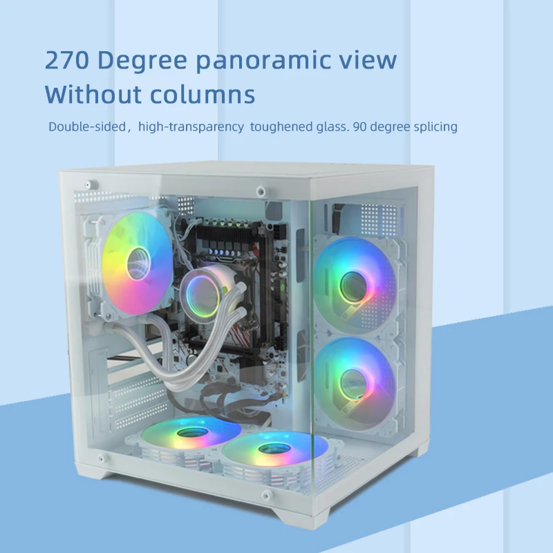 Gaming Computer MATX Cases Tempered Glass Case