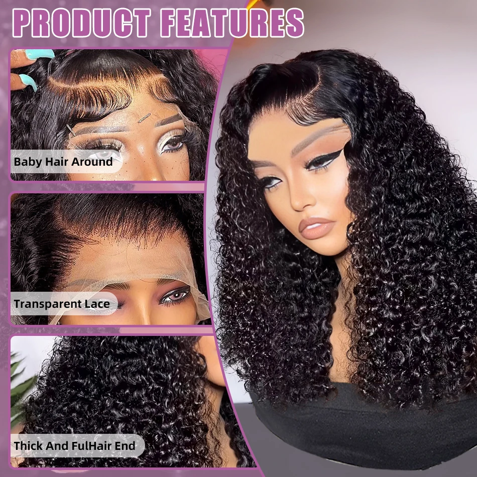 Links Short Bob Wigs Water Curly 13x4 13x6 HD Lace Front Human Hair For Women 250% Brazilian Deep Wave 5x5 Lace Closure Wig 4