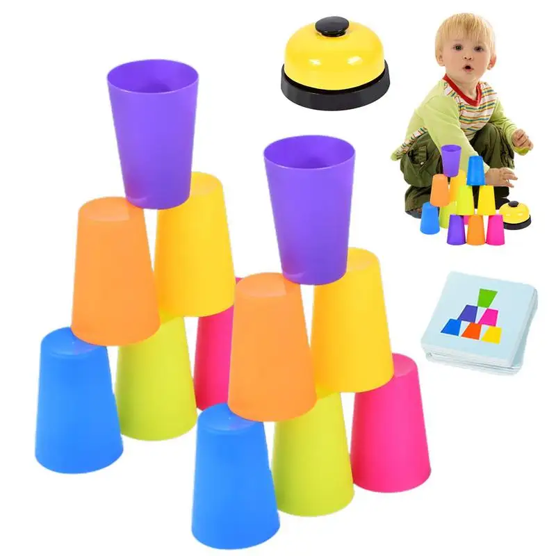 Kid Stacking Cup, Children Cartoon Hexagonal Number Letter, , large