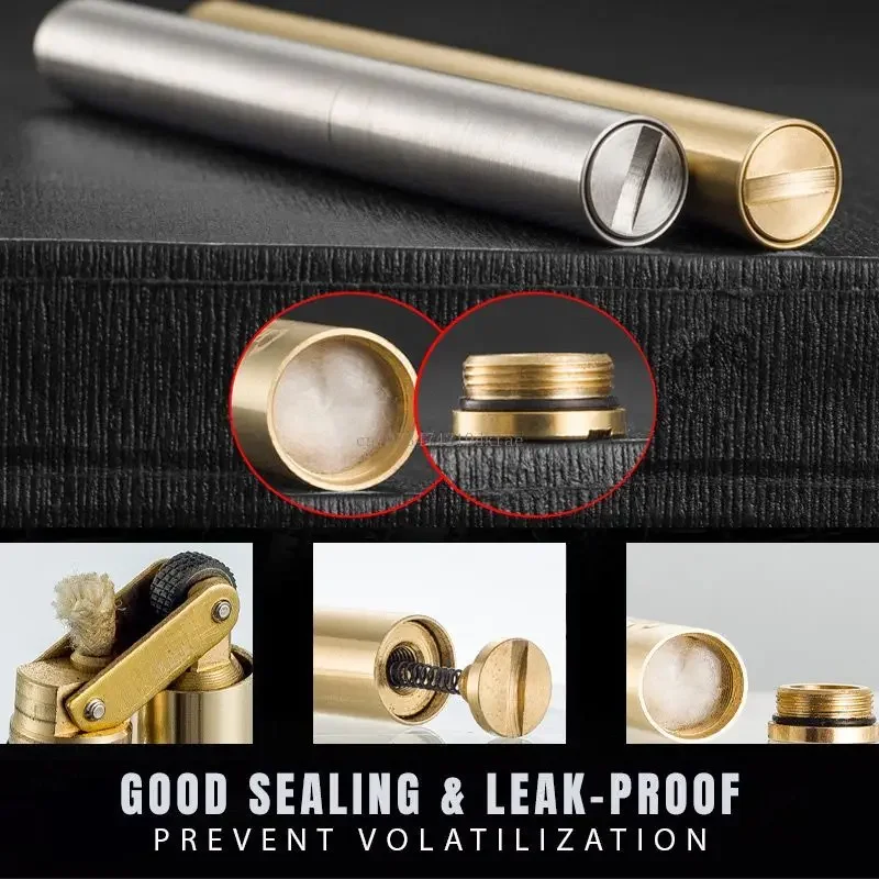 Kerosene Lighter Nunchakus Lighter for Men Dad Husband Christmas Gift Vintage Lighter Nunchucks Kerosene Windproof Brass Stainless Steel