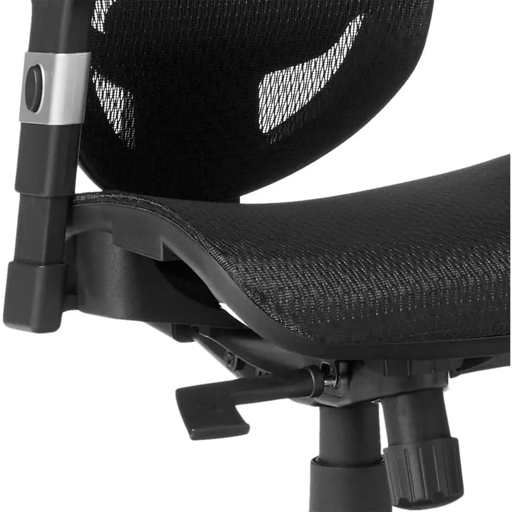 Hyken Chair: Ergonomic Mesh Swivel Task Chair. Adjustable Black Office Chair with Breathable Mesh and Good Lumbar 6
