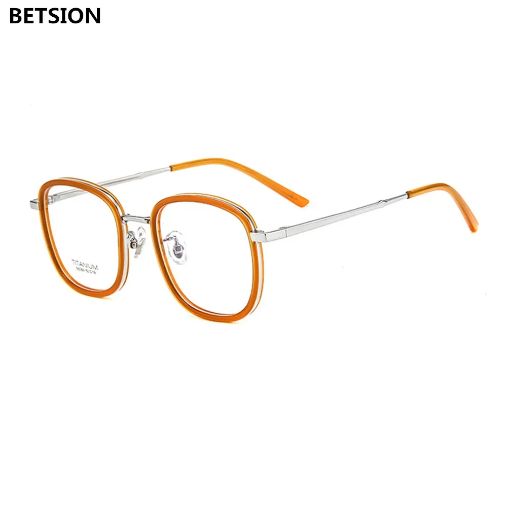 

Retro Square Titanium Oversize Eyeglasses Frames Full Rim Fashion Women Men Optical Acetate Vintage Spectacles Rx able