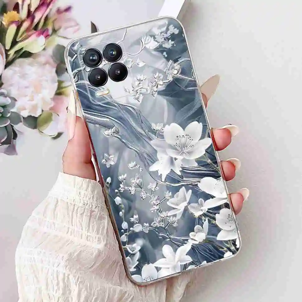 Floral Print Soft Silicone TPU Phone Case - Elegant Protective Cover