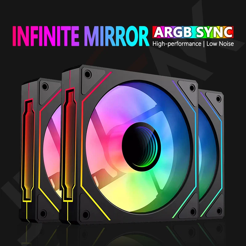 Ventilador Case 5v Argb Efeito Espelho Infinito Silencioso 12cm Ventiladores Rgb para pc Refrigeração Stystem Cpu Refrigerador de Água Jumpeak-ms120 mm