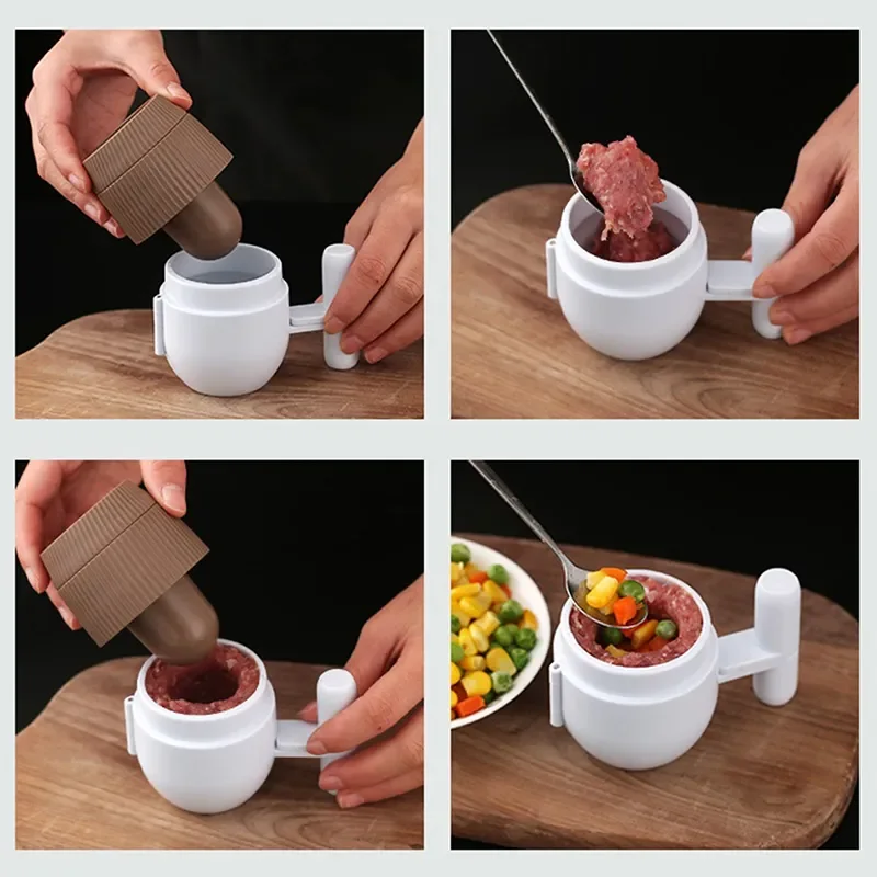 2pcs/set Meatball Maker Non-Stick DIY Meat Stuffed Sandwich Meatball Shaper Meat Tools Kitchen Fish Ball Rice Ball Making Mold meat ball maker