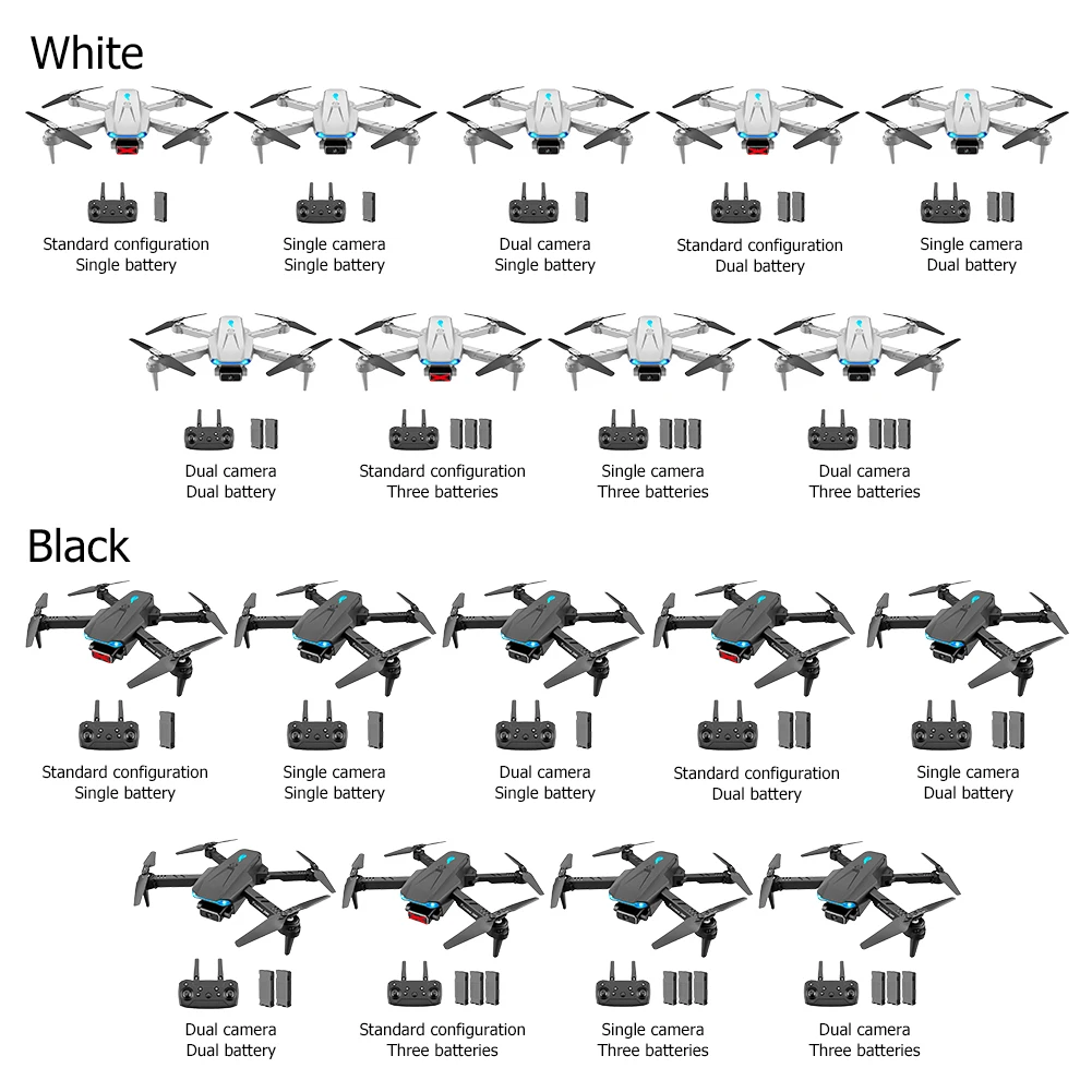 YLR/C S89 Drone 4k HD Single/Dual Camera 2.4GHz WiFi FPV  Altitude Hold Drones Brushed Foldable 6axes Rc Helicopter with Battery