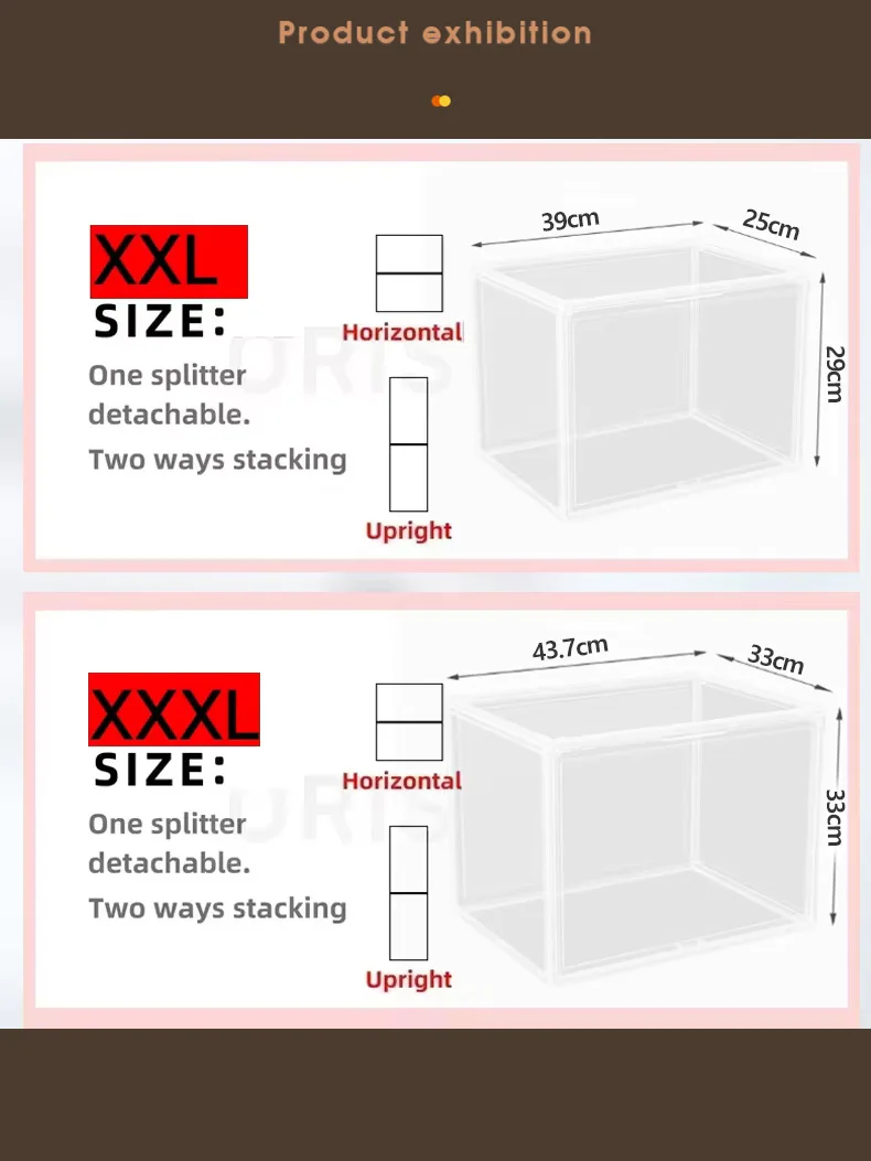 Super Big Transparent Storage box Blind Box Showcase for fingures organizes Acrylic Box helmet book showcase display dustproof 6