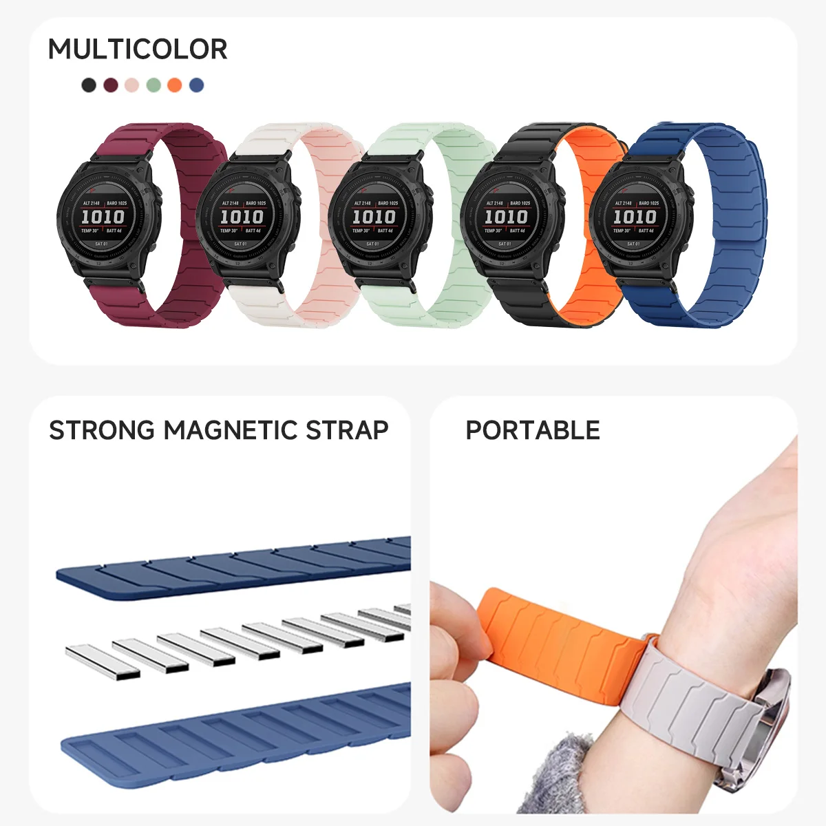 Magnetic Silicone Quick Fit Strap - Durable Bracelet