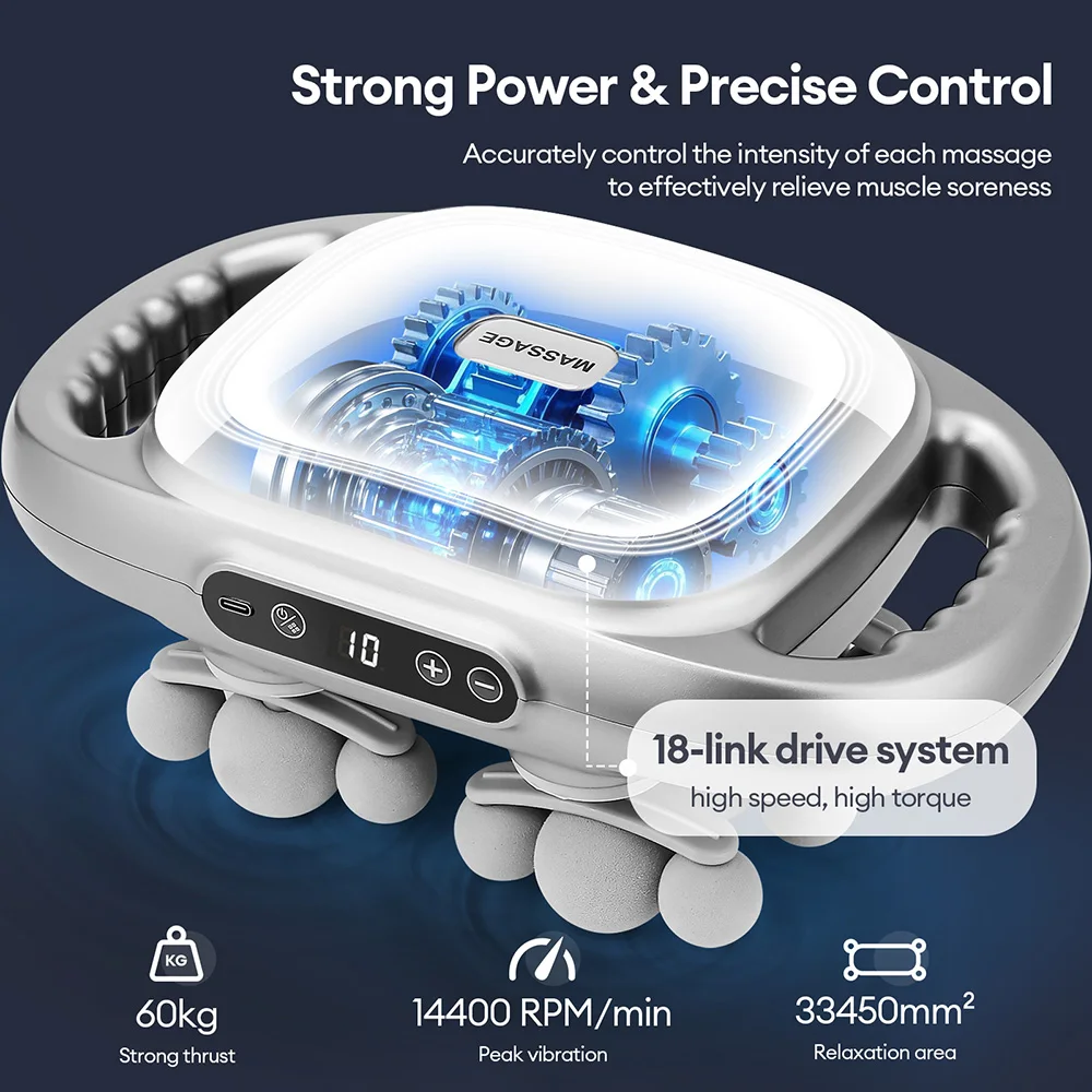 18-Head Fascia Gun High-Frequency Vibration Body Massage Gun Waist Back Massager Neck Shoulder Massage Machine Muscle masajeador