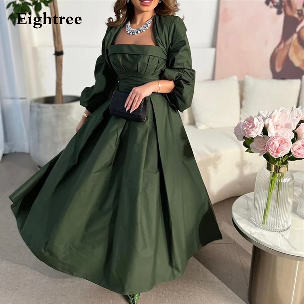 

Eighree Abendkleider Dubai Prom Dresses Full Sleeves Stain Vintage Pleat Robes De Soirée Long Evening Party Dresses Custom Made