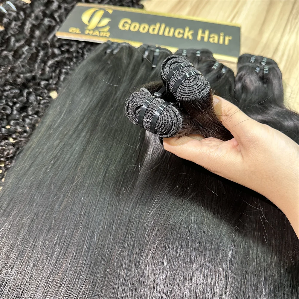 15A Super Double Drawn Virgin Straight Bundles Human Hair Raw Vietnamese Hair Bundles Human Unprocessed Extensions