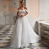 Elegant Wedding Dresses A-Line Tulle Bridal Gowns Lace Appliques Off The Shoulder Robes Vintage Vestidos De Novia Customized 1