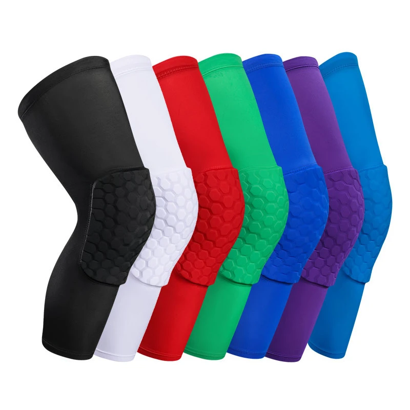 A Pair Basketball Sports Knee Sleeves EVA Pads Protector Guard Breathable Compression