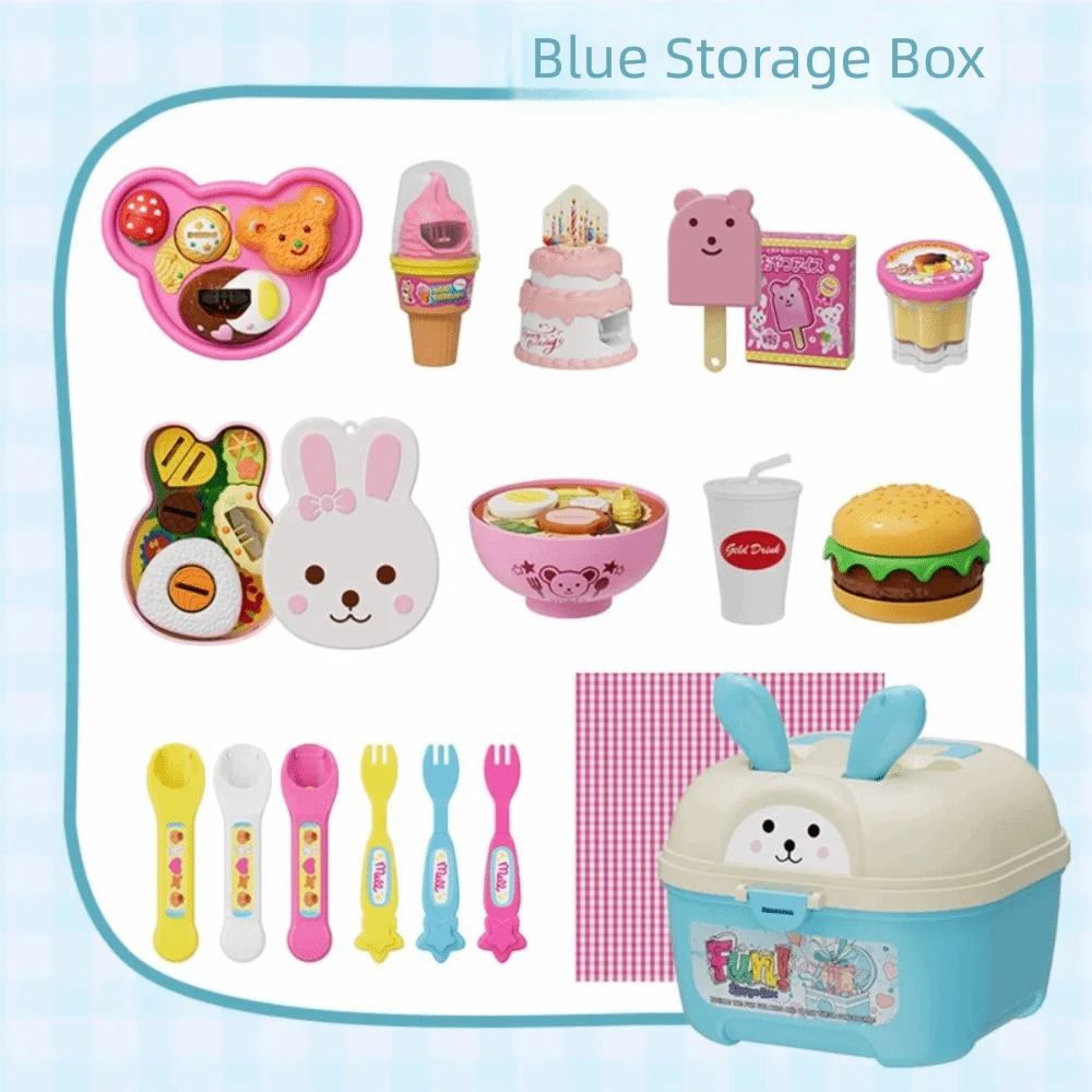 Little BearShape Pudding Feeding Set Pretend Play Simulation Model Lunch Box Pudding Toy Kawaii Early Education Play House Toys