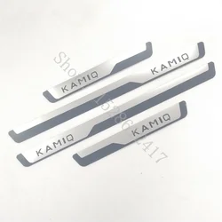 Premium Car Door Sill Scuff Plates & Threshold Protectors for Enhanced Style and Protection (Silver)