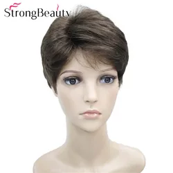 StrongBeauty Short Straight Wigs Synthetic Women/Men Wig Heat Resistant Hair