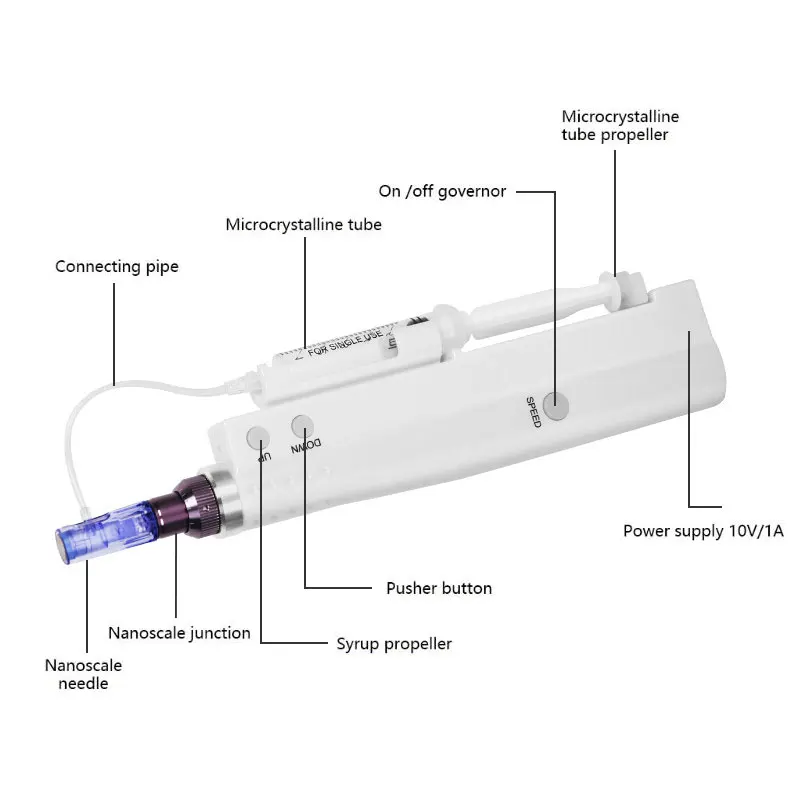 Hydra Injector Aqua Derma Pen Nano Mesotherapy Microneedle Pen Meso Gun Portable Smart Injector Facial Treatment Machine facial injector machine