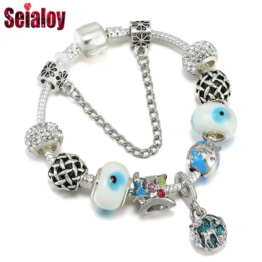 

Женский браслет с подвеской-камелией Seialoy, браслет с подвеской в виде синей камелии, браслет «сделай сам» для девушек и женщин, Подарочная бижутерия