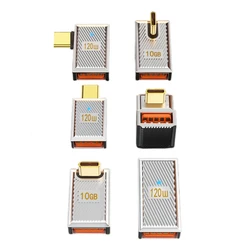 USB 3.1 10Gbps OTG Data Type-C Male to USB A Female Right Angled U Shape Adapter Alloy Shell 6A 120W Power Charging Converter