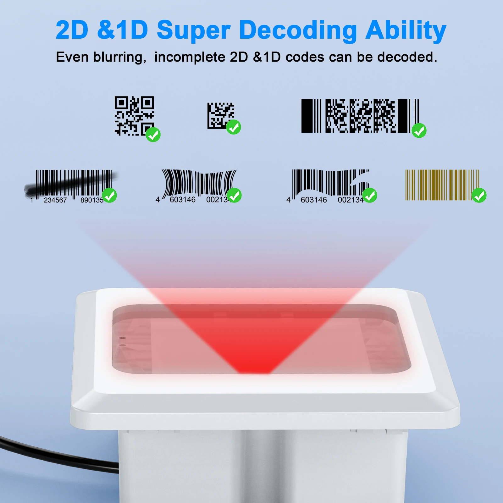 RZ-390 Mini Barcode Scanner Module 2D White With NFC