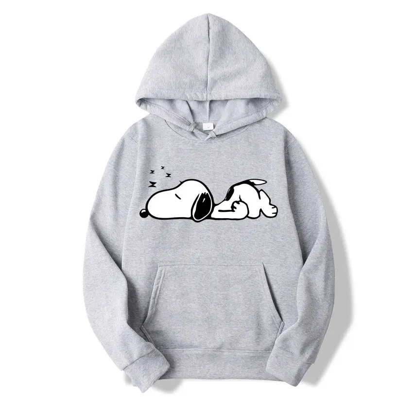 Новинка весна-осень 2024, Женский пуловер Snoopy с аниме-рисунком, Мужская толстовка большого размера, Повседневная Толстовка для пар, одежда, топы