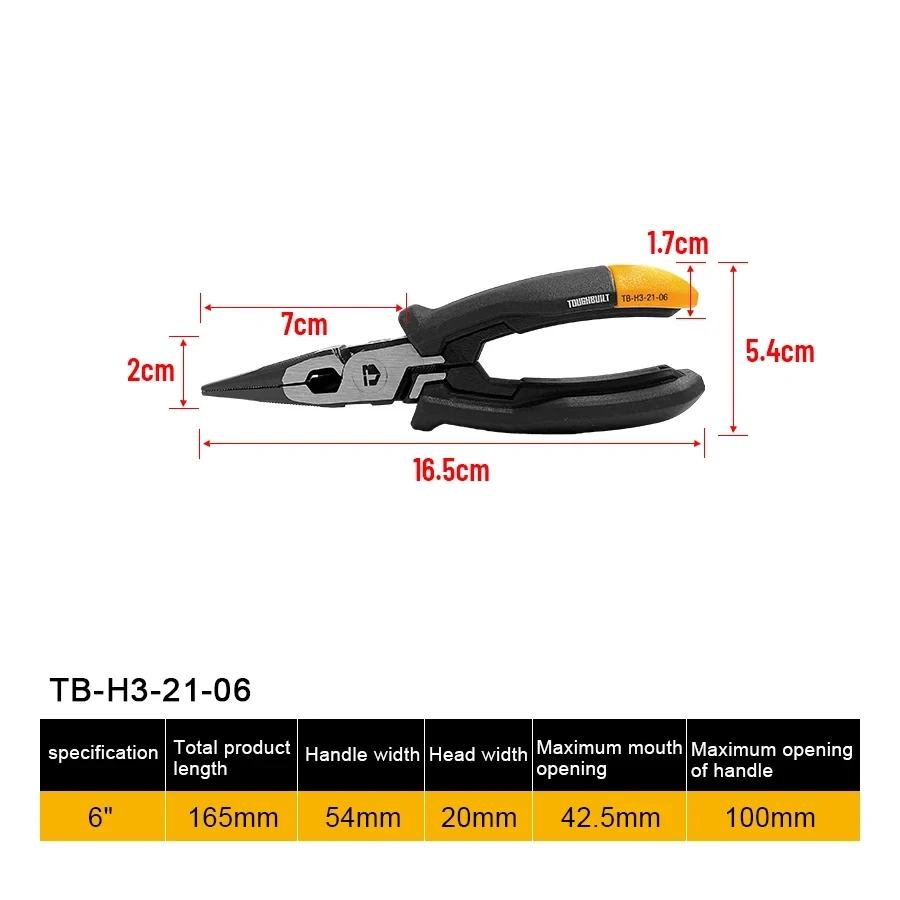 Multi-Functional Pointed Nose Pliers 6" Hand Tools
